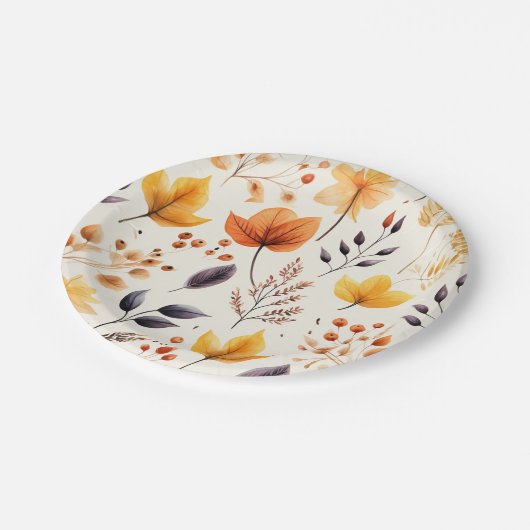 Zeg het met herfstbladeren 2 - papieren bordje (Gekanteld)