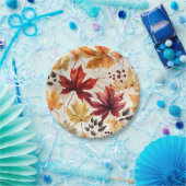 Zeg het met herfstbladeren 3 - papieren bordje (Feest)