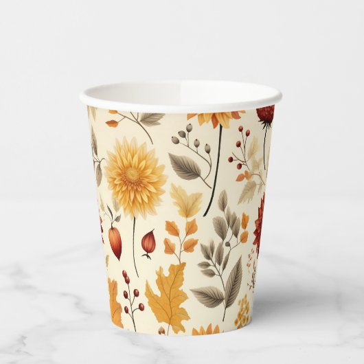 Zeg het met herfstbladeren - Papieren beker (Links)