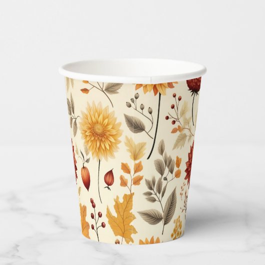 Zeg het met herfstbladeren - Papieren beker (Rechts)