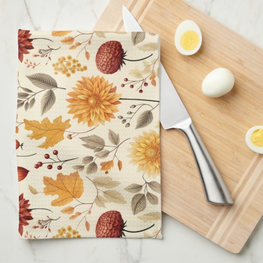 Zeg het met herfstbladeren - theedoek (Quarter Fold)