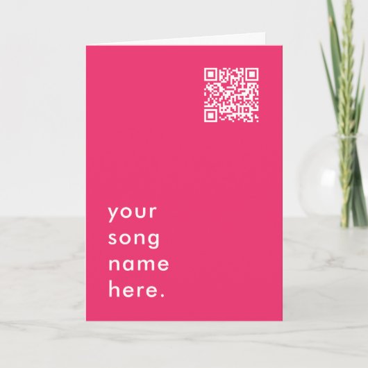Zeg het met Muziek | Roze QR-code Streamable Song Kaart (Voorkant)