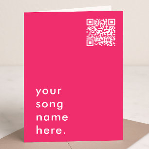 Zeg het met Muziek Roze QR-code Streamable Song Kaart