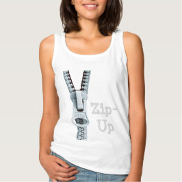 Zeg het met T-shirt Zip-up White Grey van Zazz_it