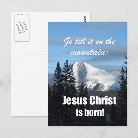 Zeg het op de Berg: Jezus Christus is geboren! Briefkaart (Voorkant / Achterkant)