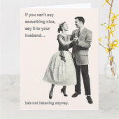 Zeg het tegen je man grappige ?retro groet kaart (Gele Bloem)