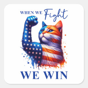 Zeg het tegen mijn gezicht Cat Lady Kamala USA Vierkante Sticker