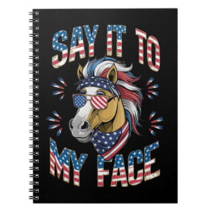 Zeg het tegen mijn gezicht grappig paard notitieboek