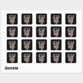 Zeg het tegen mijn gezicht grappige moeder hond vierkante sticker (Vel)
