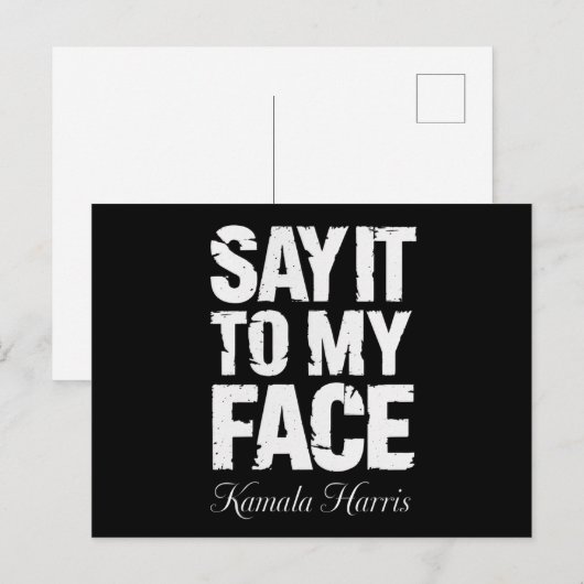 Zeg het tegen mijn gezicht Kamala Harris 2024 Quot Briefkaart (Voorkant / Achterkant)