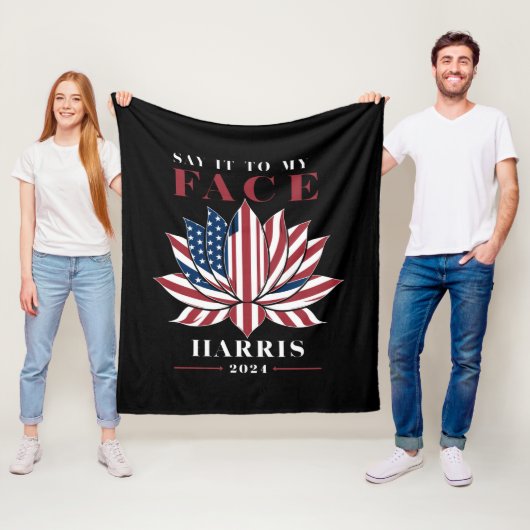 Zeg het tegen mijn gezicht Kamala Harris 2024 USA  Fleece Deken (In situ)