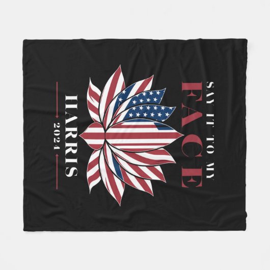 Zeg het tegen mijn gezicht Kamala Harris 2024 USA  Fleece Deken (Voorkant (Horizontaal))