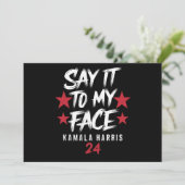 Zeg het tegen mijn gezicht Kamala Harris Kaart (Staand voorkant)