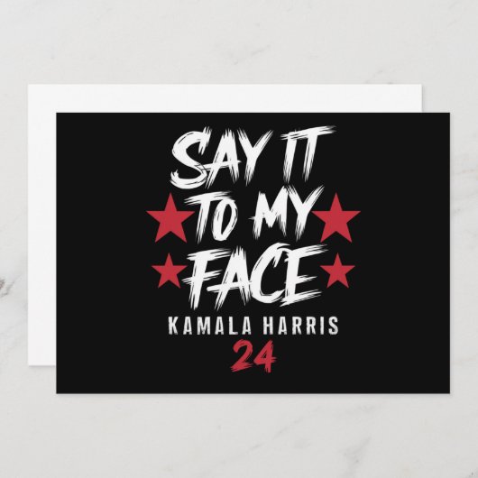 Zeg het tegen mijn gezicht Kamala Harris Kaart (Voorkant / Achterkant)
