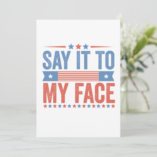 Zeg het tegen mijn gezicht Kamala Harris Verkiezin Bedankkaart (Staand voorkant)