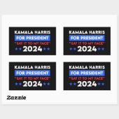 Zeg het tegen mijn gezicht Kamala Harris voor Pres Rechthoekige Sticker (Vel)