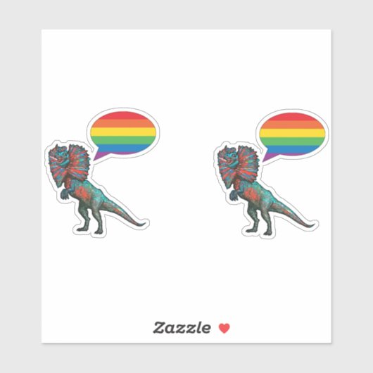Zeg het! Zeg homo! LGBTQIA+ dinosaurus Sticker (Vel)