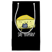 Zeg Human Funny Photographer Cheese Dark BG Klein Cadeauzakje (Voorkant)