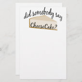 Zeg iemand Cheesecake? Briefpapier (Voorkant / Achterkant)