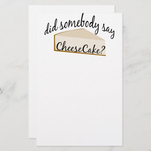 Zeg iemand Cheesecake? Briefpapier (Voorkant / Achterkant)