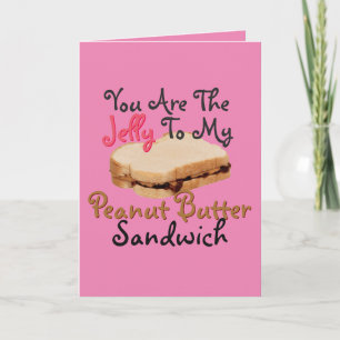 Zeg ik hou van jou met een pindakaas-jam sandwich kaart