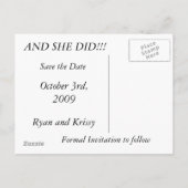 Zeg ja aankondigingskaart (Achterkant)