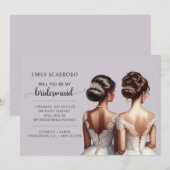 Zeg Ja Afro-Amerikaans Bruidsmeisje Voorstel Kaart (Voorkant / Achterkant)