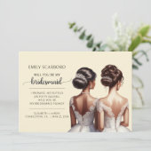 Zeg Ja Afro-Amerikaans Bruidsmeisje Voorstel Kaart (Staand voorkant)