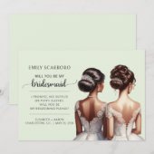 Zeg Ja Afro-Amerikaans Bruidsmeisje Voorstel Kaart (Voorkant / Achterkant)