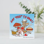 ZEG JA OP BK! Uitnodiging BBQ (Staand voorkant)