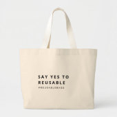 ZEG JA OP REUSABLE Bag Eco-Friendly Grote Tote Bag (Voorkant)
