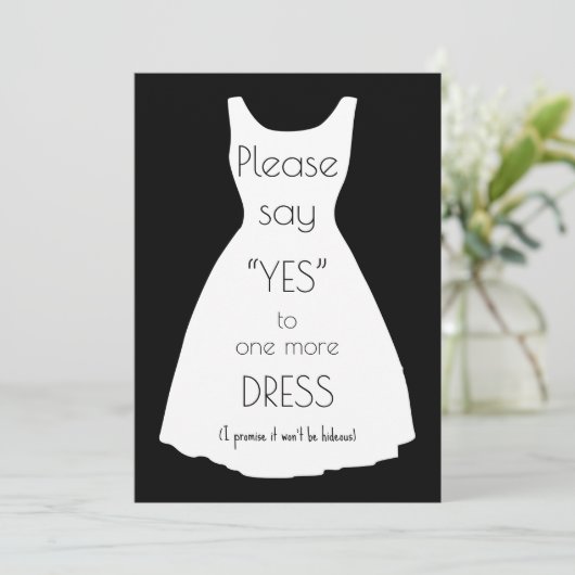 Zeg ja tegen bruidsmeisje jurk voorstel kaart (Staand voorkant)