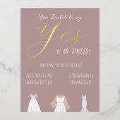 Zeg Ja Tegen De Jurk Bruidsfolie Uitnodiging (Voorkant)