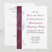 Zeg ja tegen de jurk bruidsmeisje Shopping Party Kaart (Voorkant / Achterkant)