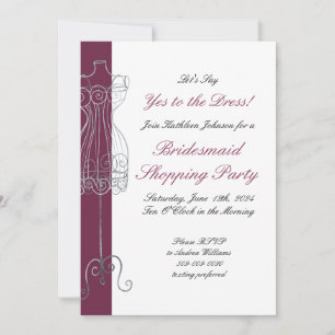 Zeg ja tegen de jurk bruidsmeisje Shopping Party Kaart
