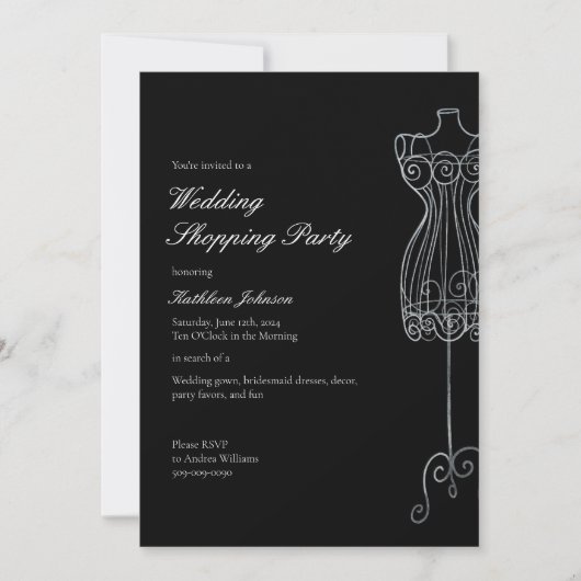Zeg ja tegen de jurk bruidsmeisje Shopping Party Kaart (Voorkant)