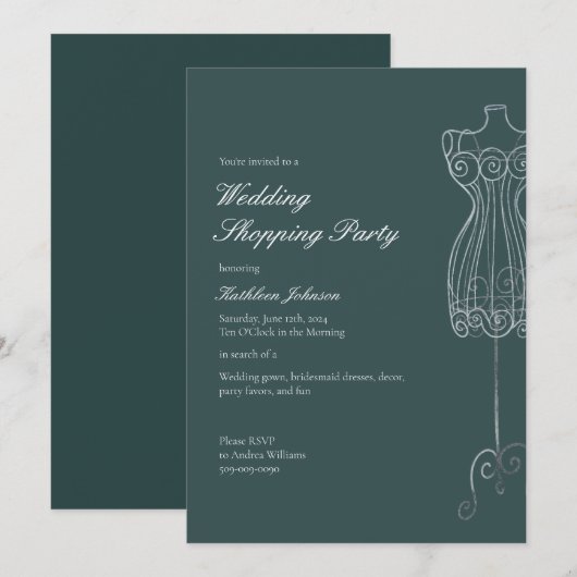 Zeg ja tegen de jurk bruidsmeisje Shopping Party Kaart (Voorkant / Achterkant)