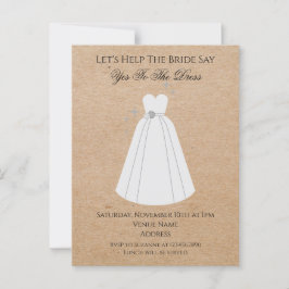 Zeg ja tegen de jurk Kraft retouradres uitnodiging