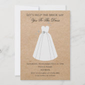 Zeg ja tegen de jurk Rustic Kraft uitnodiging (Voorkant)