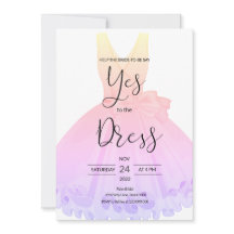 Zeg ja tegen de jurk uitnodiging