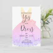 Zeg ja tegen de jurk uitnodiging (Staand voorkant)