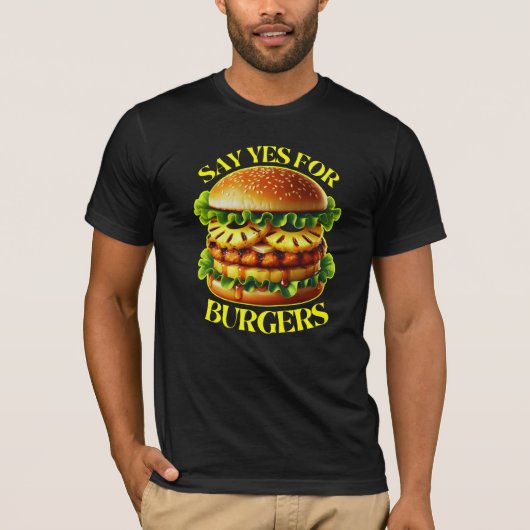 zeg ja tegen hamburgers t-shirt (Voorkant)
