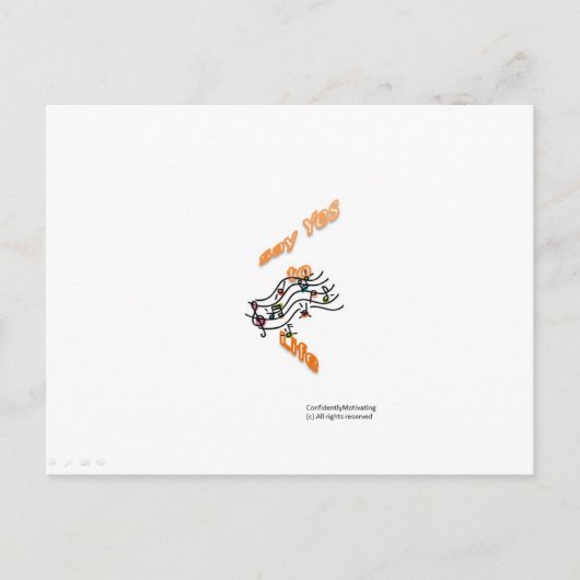 Zeg ja tegen het leven briefkaart (Voorkant)