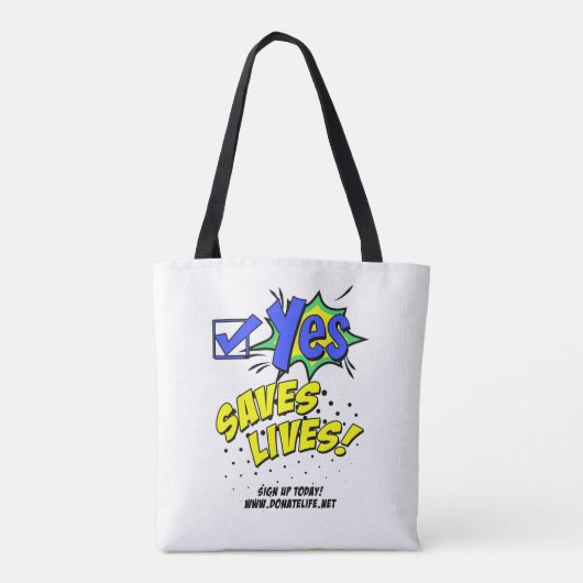 Zeg JA tegen orgaandonatie Tote Bag (Achterkant)