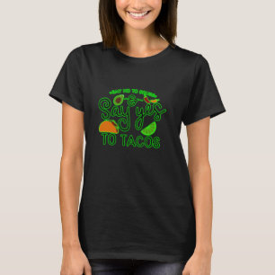 Zeg JA tegen TACOS Leuk Kleurrijk Fiesta Groen Glo T-shirt