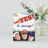 Zeg ja tegen worst briefkaart (Staand voorkant)