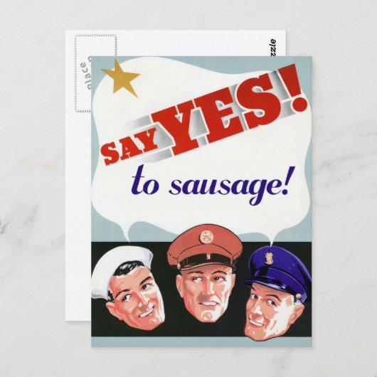 Zeg ja tegen worst briefkaart (Voorkant / Achterkant)