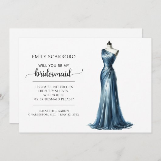 Zeg ja trendy leuk bruidsmeisje voorstel kaart (Voorkant / Achterkant)