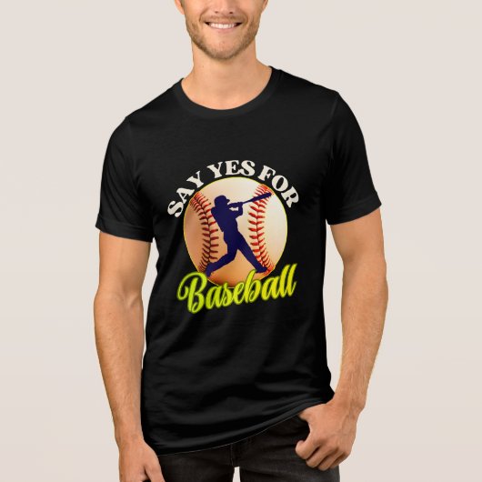 zeg ja voor honkbal Tri-Blend shirt (Voorkant)