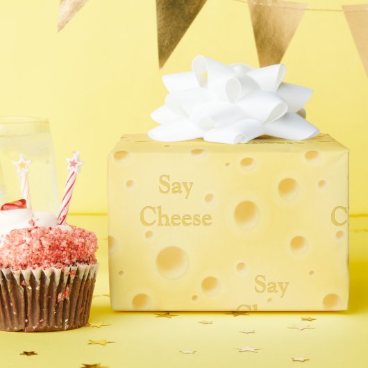 "Zeg kaas" Creamy Swiss Cheese Cute  Cadeaupapier (Verjaardagsfeest)